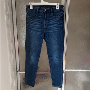 American Eagle Outfitters Men's Dark Blue Skinny Jeans